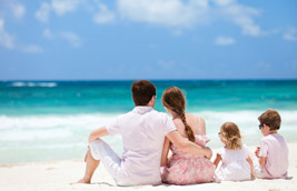 family at beach