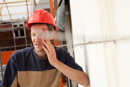 Injured construction worker